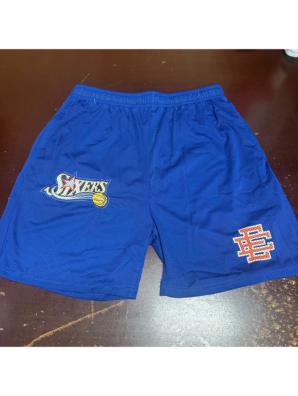 Philadelphia 76ers men’s royal blue lightweight thin basketball shorts M/L